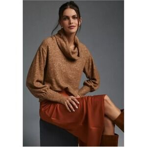 Maeve Anthropologie Tan Turtleneck Cowl Sweater Women's Size Small